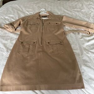 Sharagano Tan Utility Dress with Belt